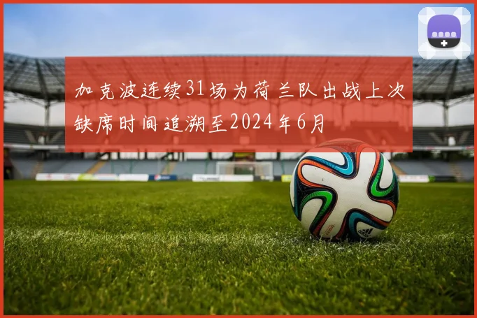 加克波连续31场为荷兰队出战上次缺席时间追溯至2024年6月